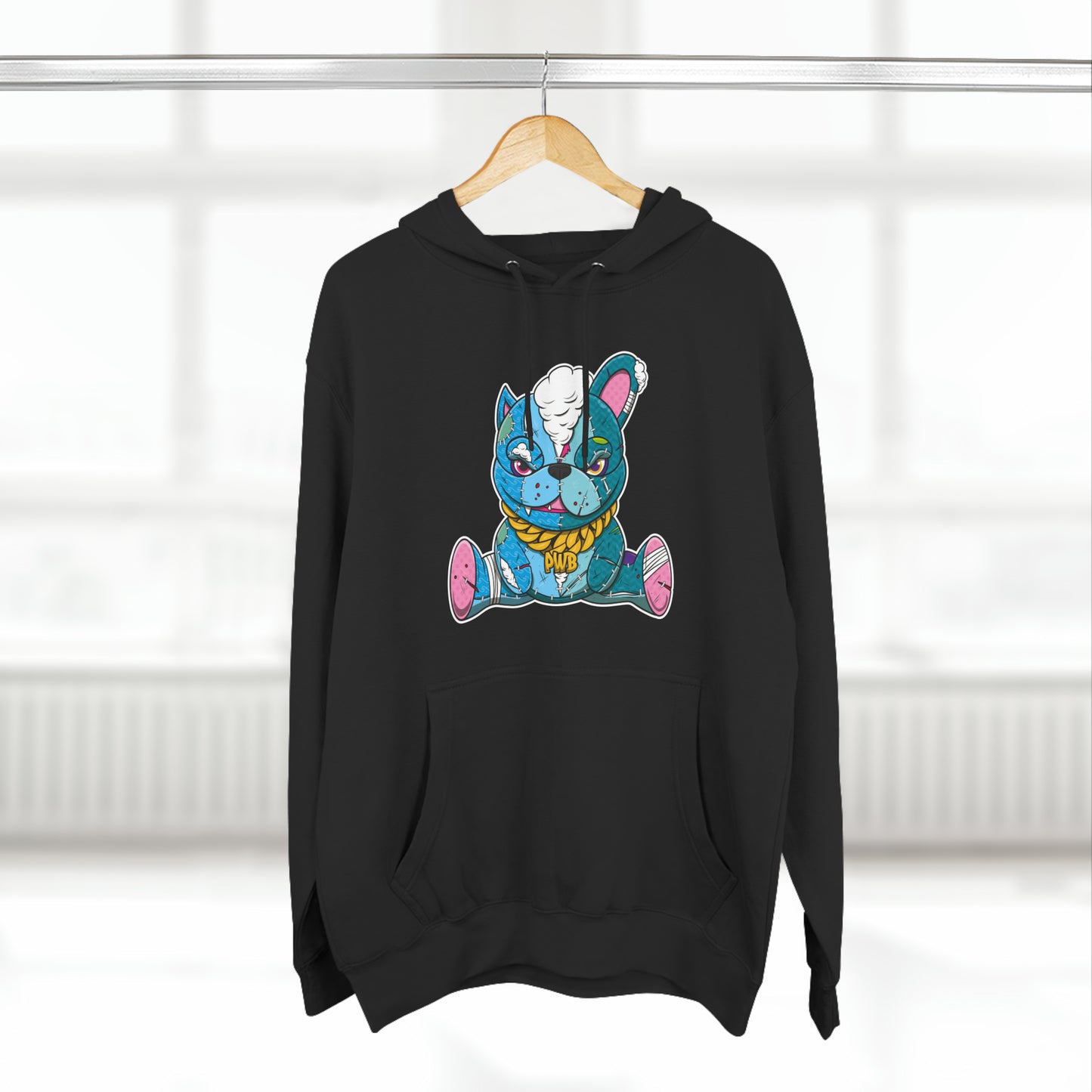 PLAYINGWITHBULLIES 3 PANEL FLEECE HOODIE