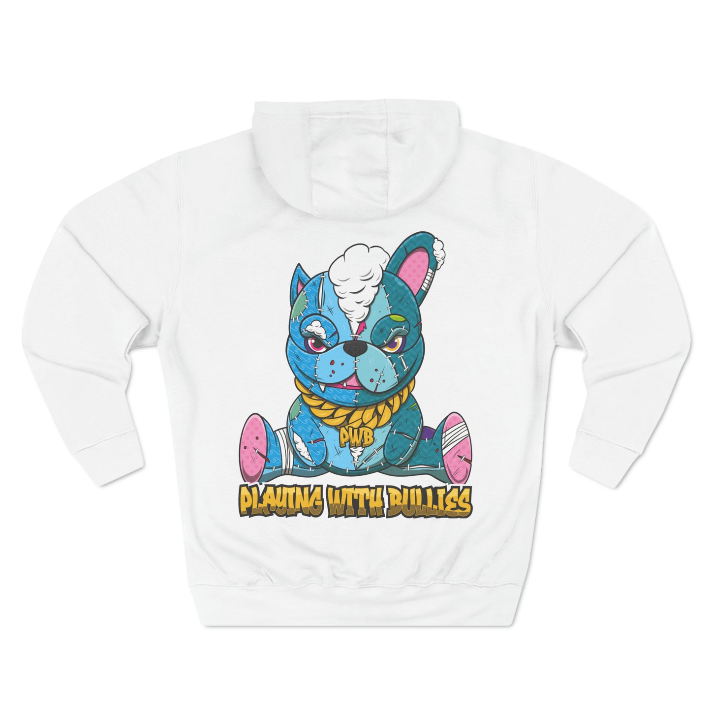 PLAYINGWITHBULLIES 3 PANEL FLEECE HOODIE