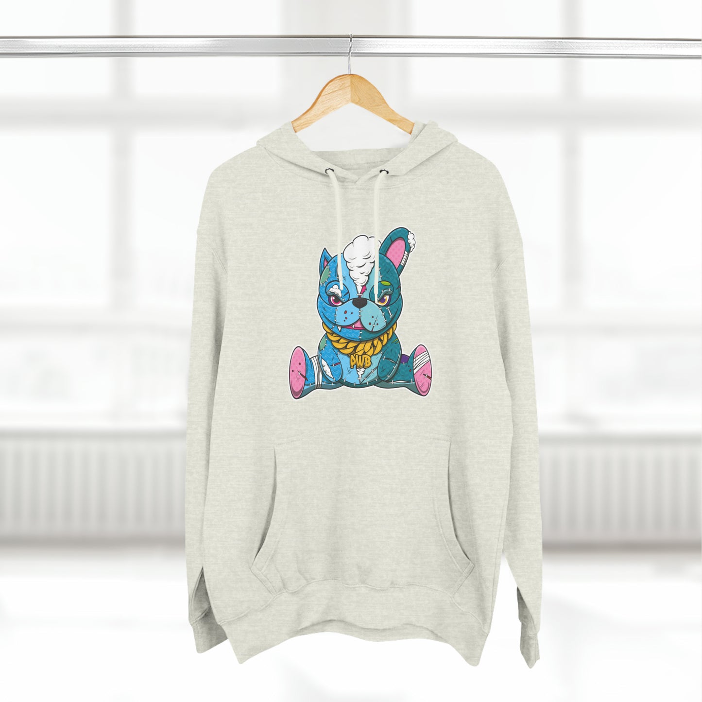 PLAYINGWITHBULLIES 3 PANEL FLEECE HOODIE