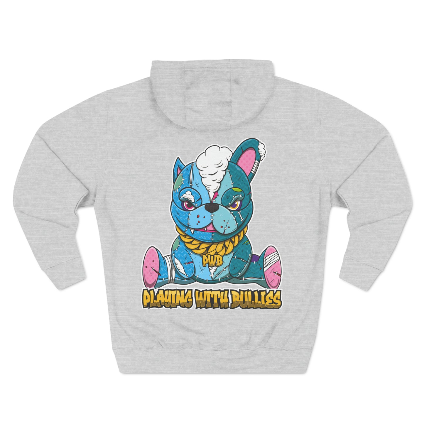 PLAYINGWITHBULLIES 3 PANEL FLEECE HOODIE