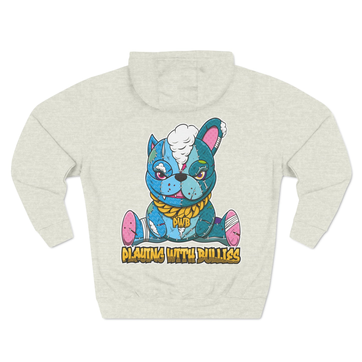 PLAYINGWITHBULLIES 3 PANEL FLEECE HOODIE