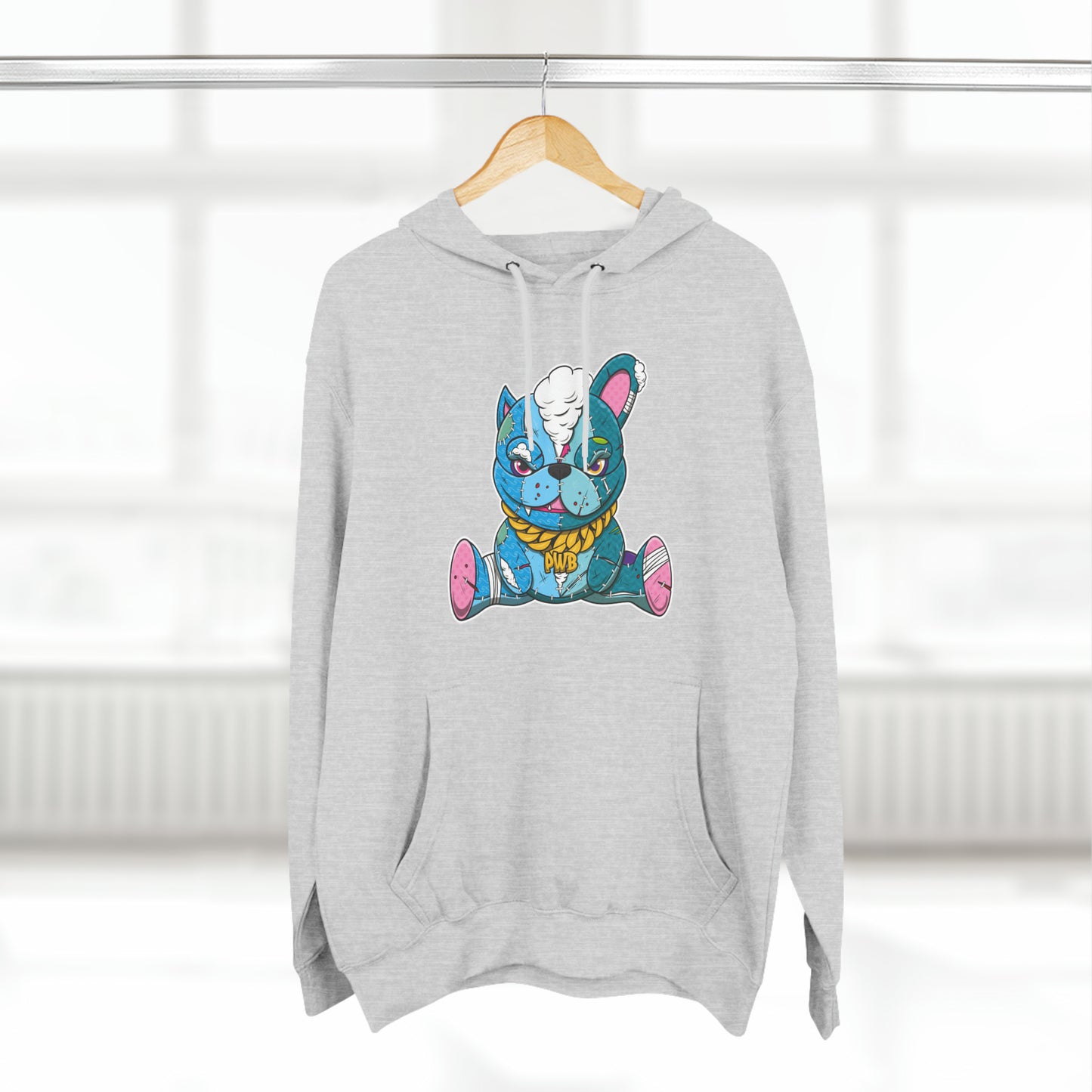 PLAYINGWITHBULLIES 3 PANEL FLEECE HOODIE