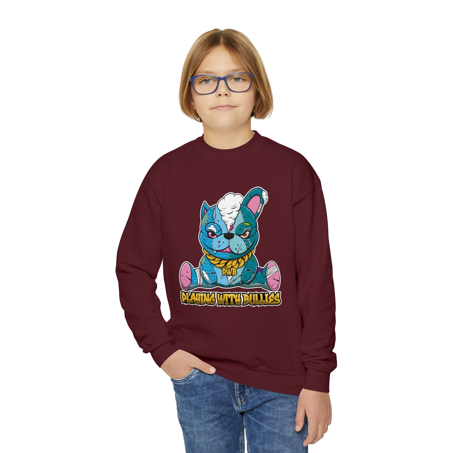 PLAYINGWITHBULLIES YOUTH/KIDS CREWNECK