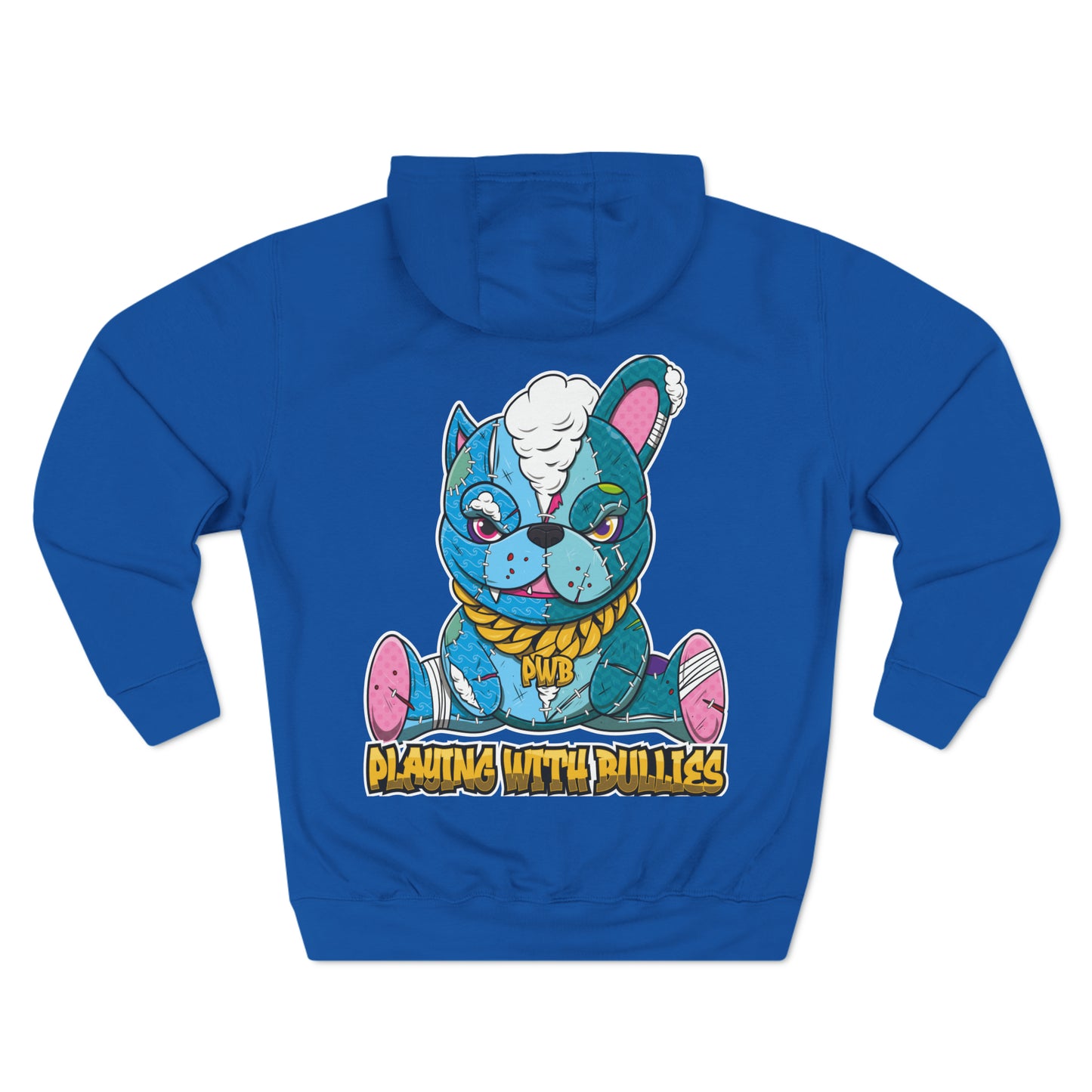 PLAYINGWITHBULLIES 3 PANEL FLEECE HOODIE