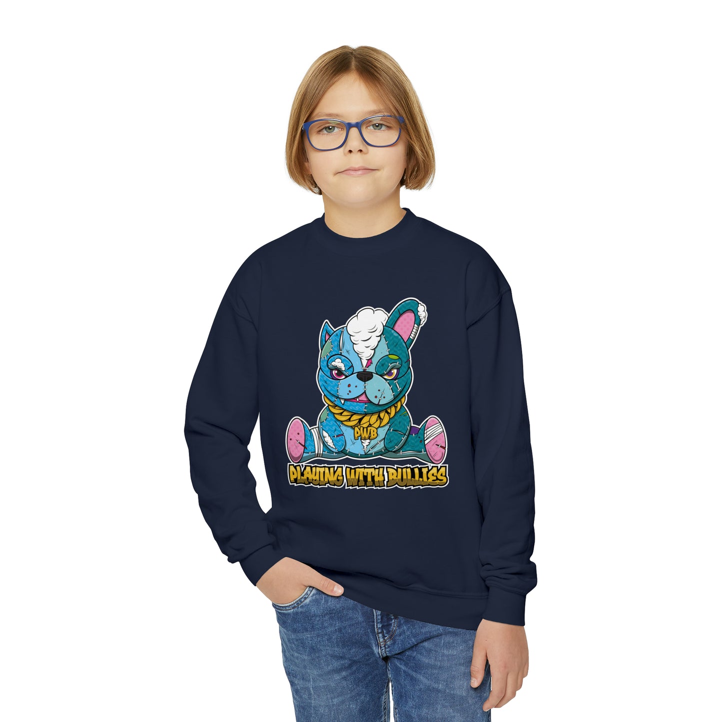 PLAYINGWITHBULLIES YOUTH/KIDS CREWNECK