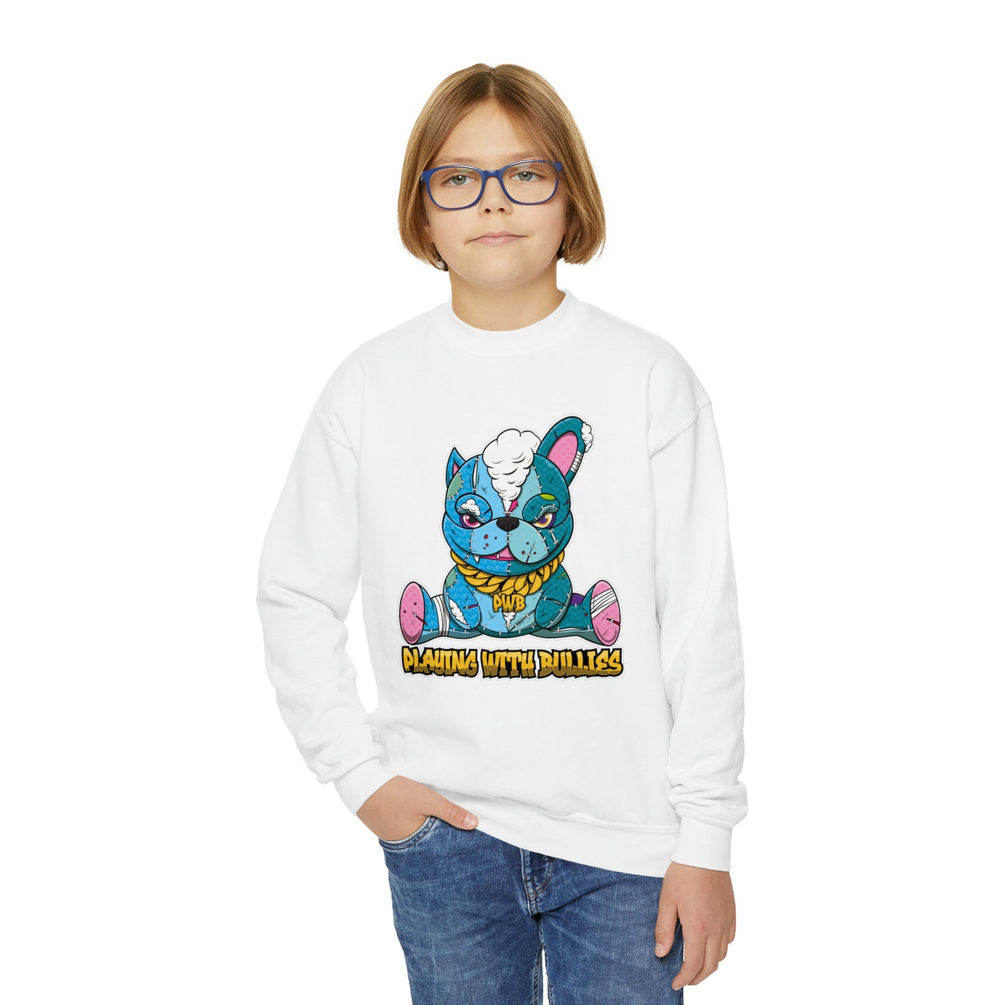 PLAYINGWITHBULLIES YOUTH/KIDS CREWNECK