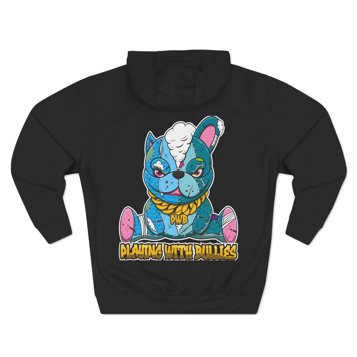 PLAYINGWITHBULLIES 3 PANEL FLEECE HOODIE