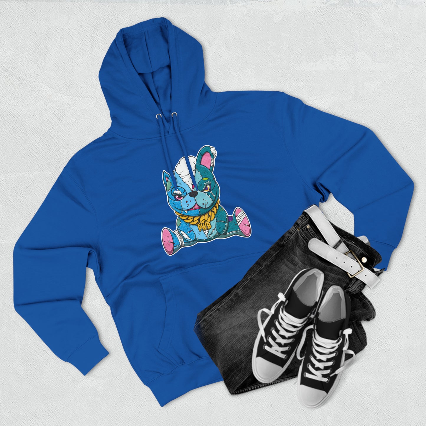 PLAYINGWITHBULLIES 3 PANEL FLEECE HOODIE