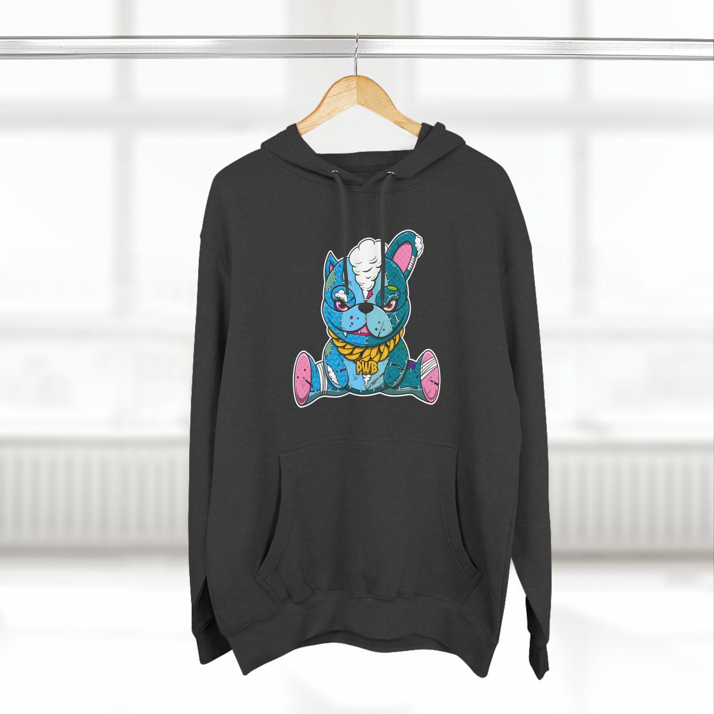 PLAYINGWITHBULLIES 3 PANEL FLEECE HOODIE