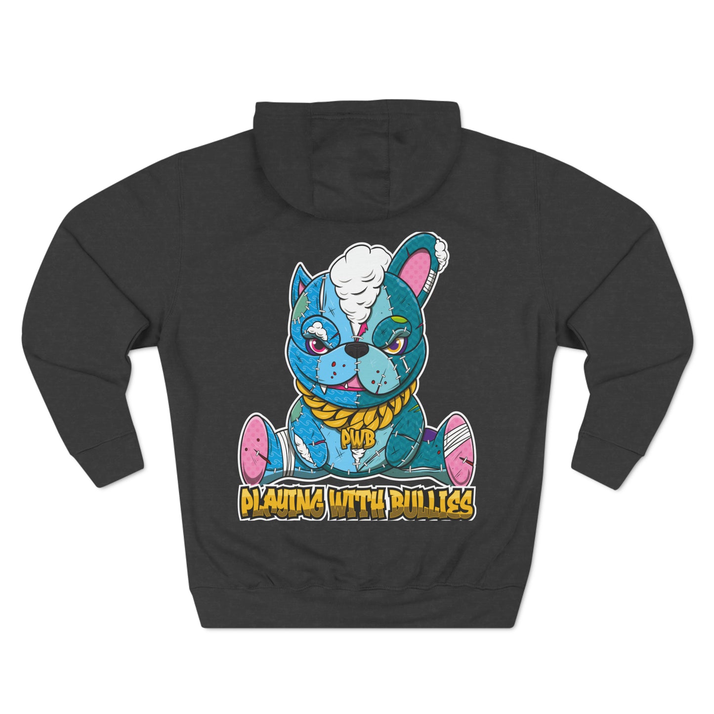 PLAYINGWITHBULLIES 3 PANEL FLEECE HOODIE