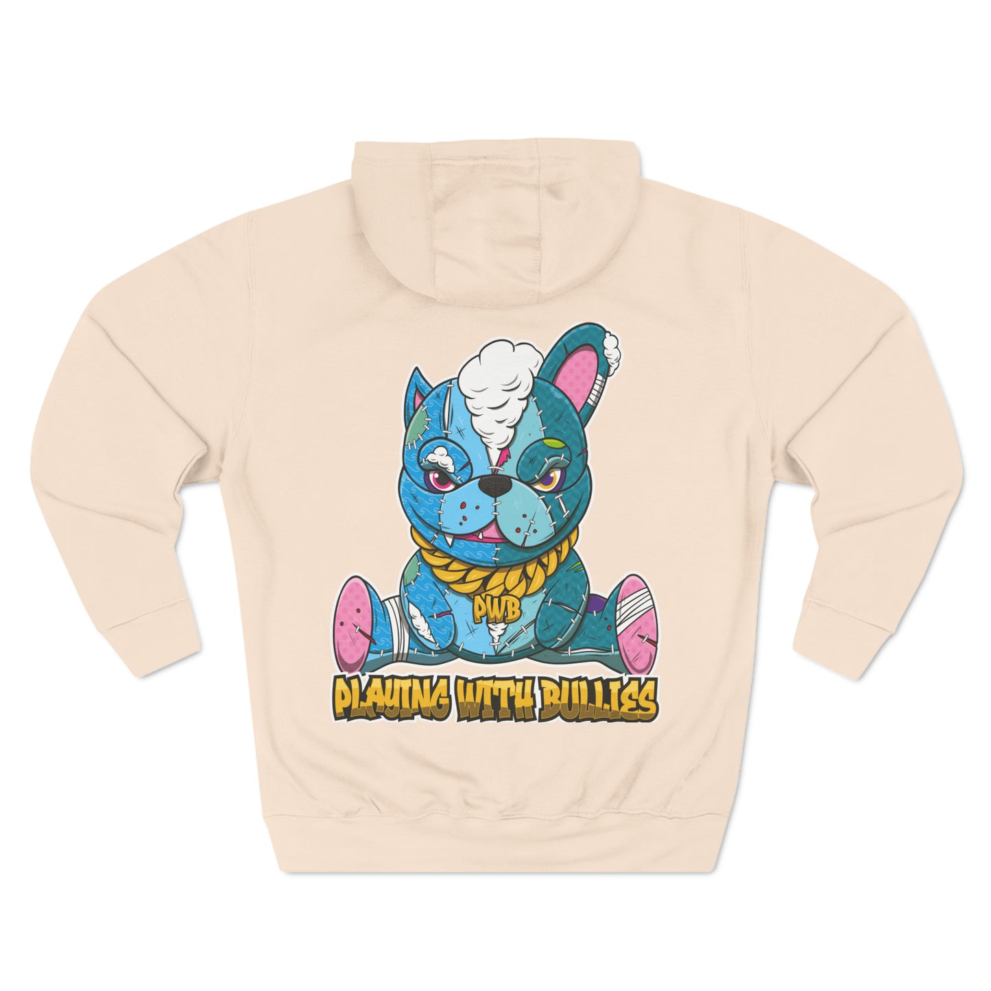 PLAYINGWITHBULLIES 3 PANEL FLEECE HOODIE