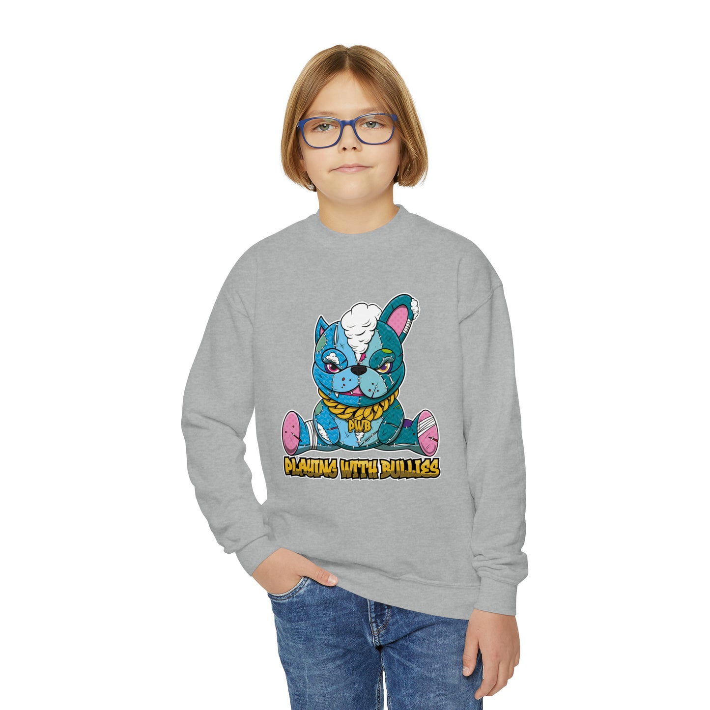 PLAYINGWITHBULLIES YOUTH/KIDS CREWNECK